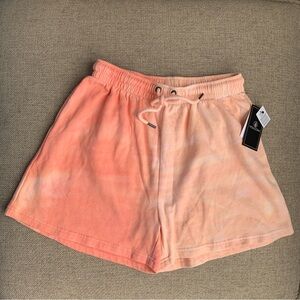Volcom Sweat Shorts Coral Orange Peach Tie Dye Elastic Waist Size XS 0 2